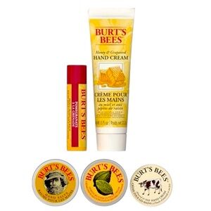 NWT Burt's Bees 5-Piece Travel Size Kit - Hand & Cuticle Creams/Salve & Lip Balm